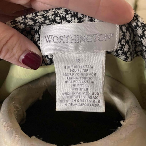 Worthington Houndstooth Cropped Jacket 3/4 Sleeves Size 12 - Picture 6 of 7